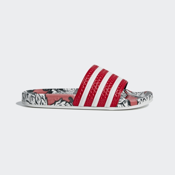 red adilette slides